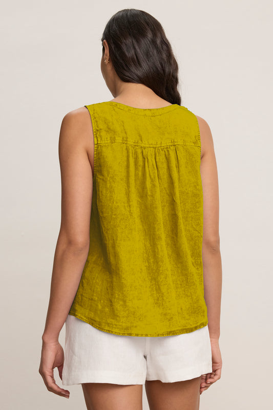 TACY LINEN TOP IN DANDELION