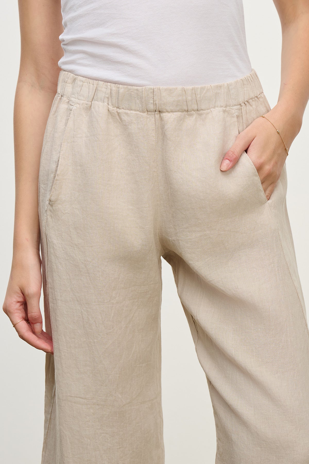 LOLA LINEN TROUSER IN COBBLE