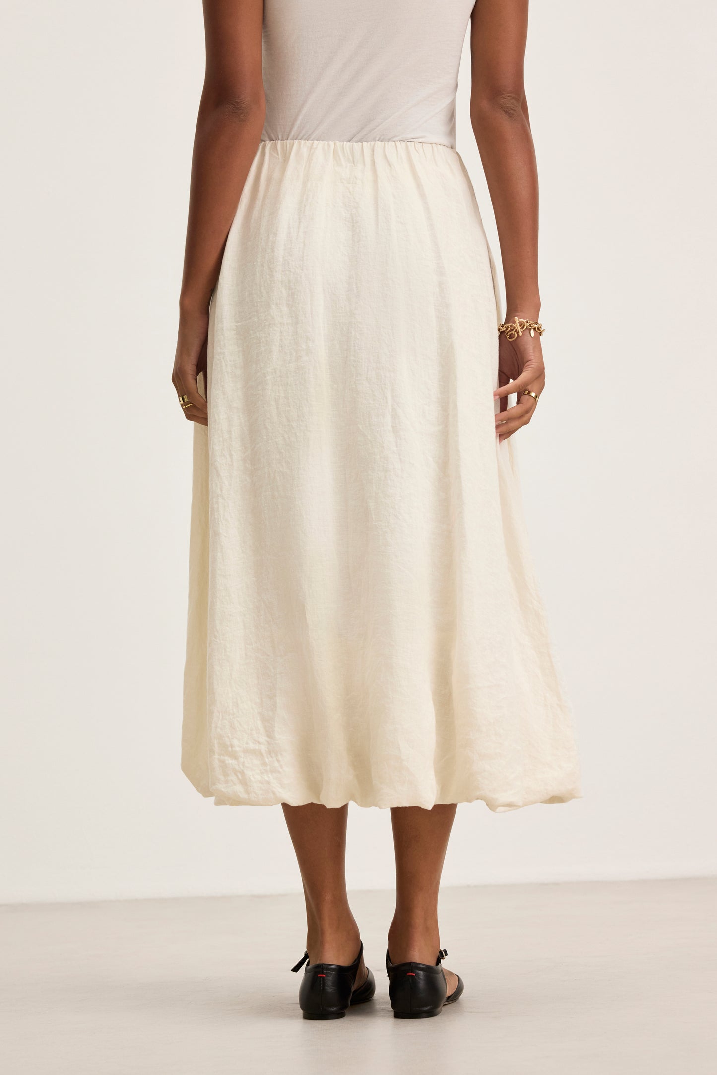 RACHELLE LINEN SKIRT IN CHALK