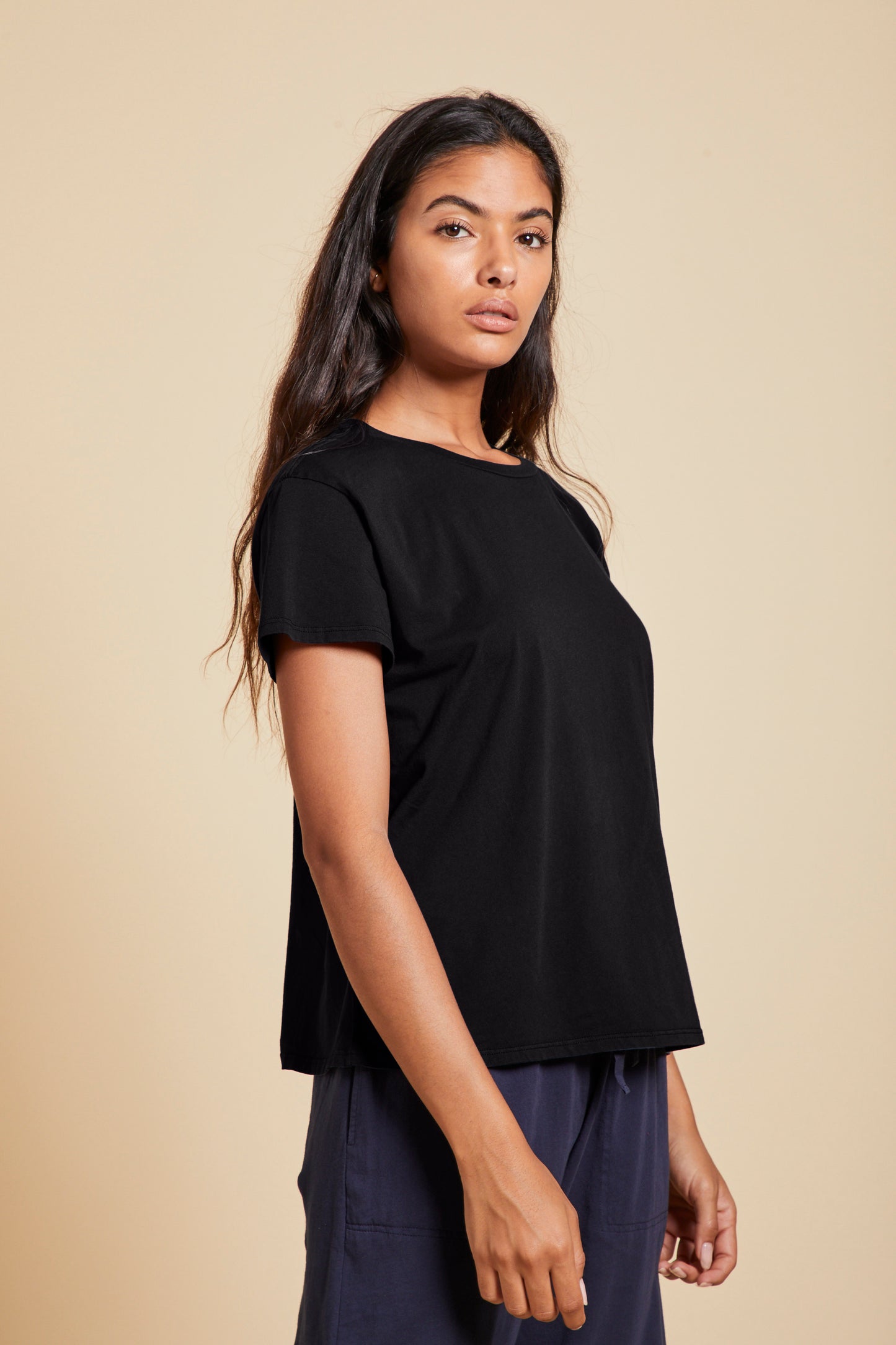 TOPANGA ORGANIC COTTON TEE IN BLACK