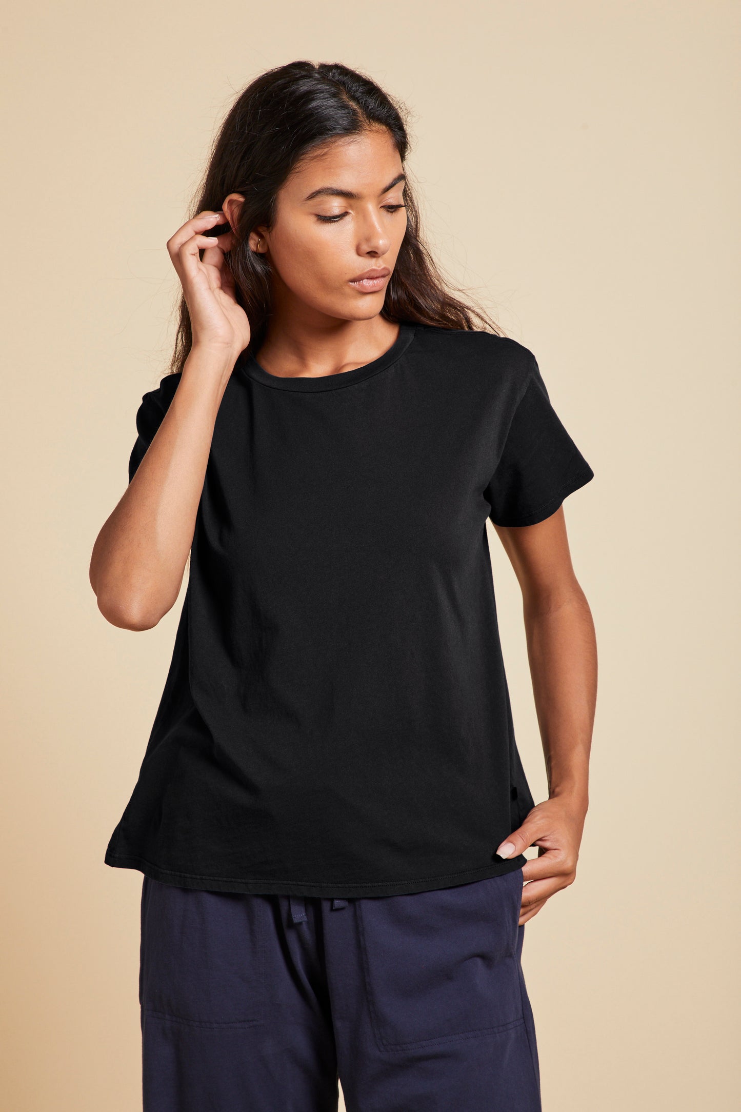 TOPANGA ORGANIC COTTON TEE IN BLACK