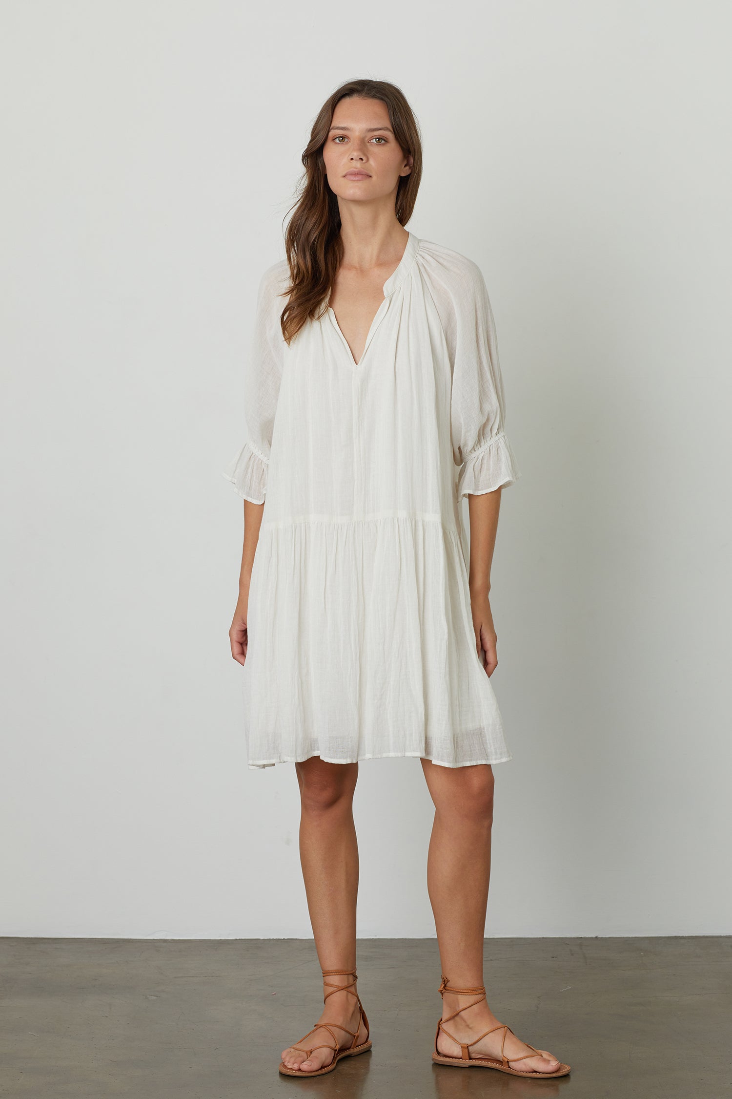 JUSTINE COTTON GAUZE DRESS IN COCONUT