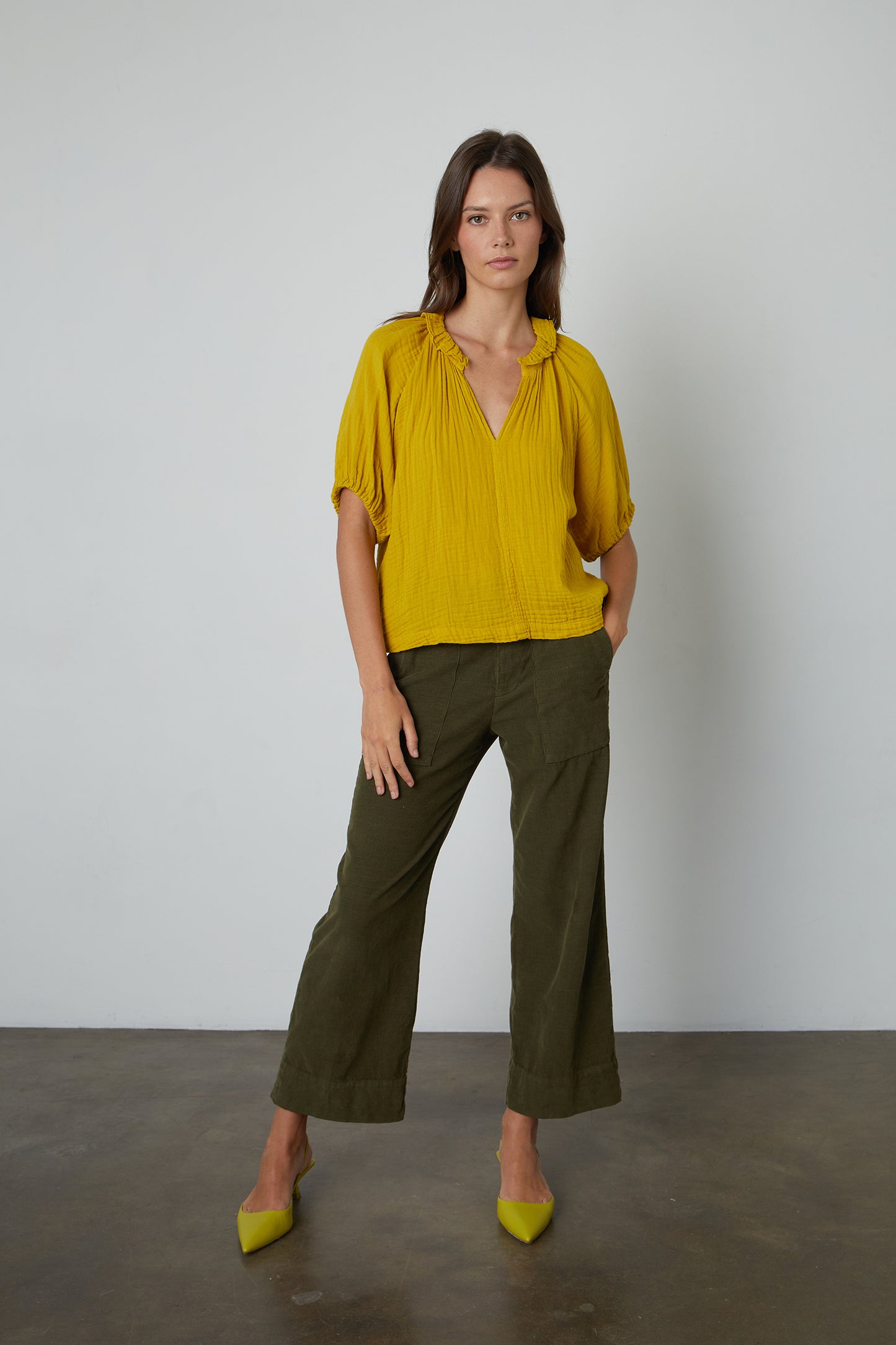 ANNETTE COTTON GAUZE TOP IN LUNA