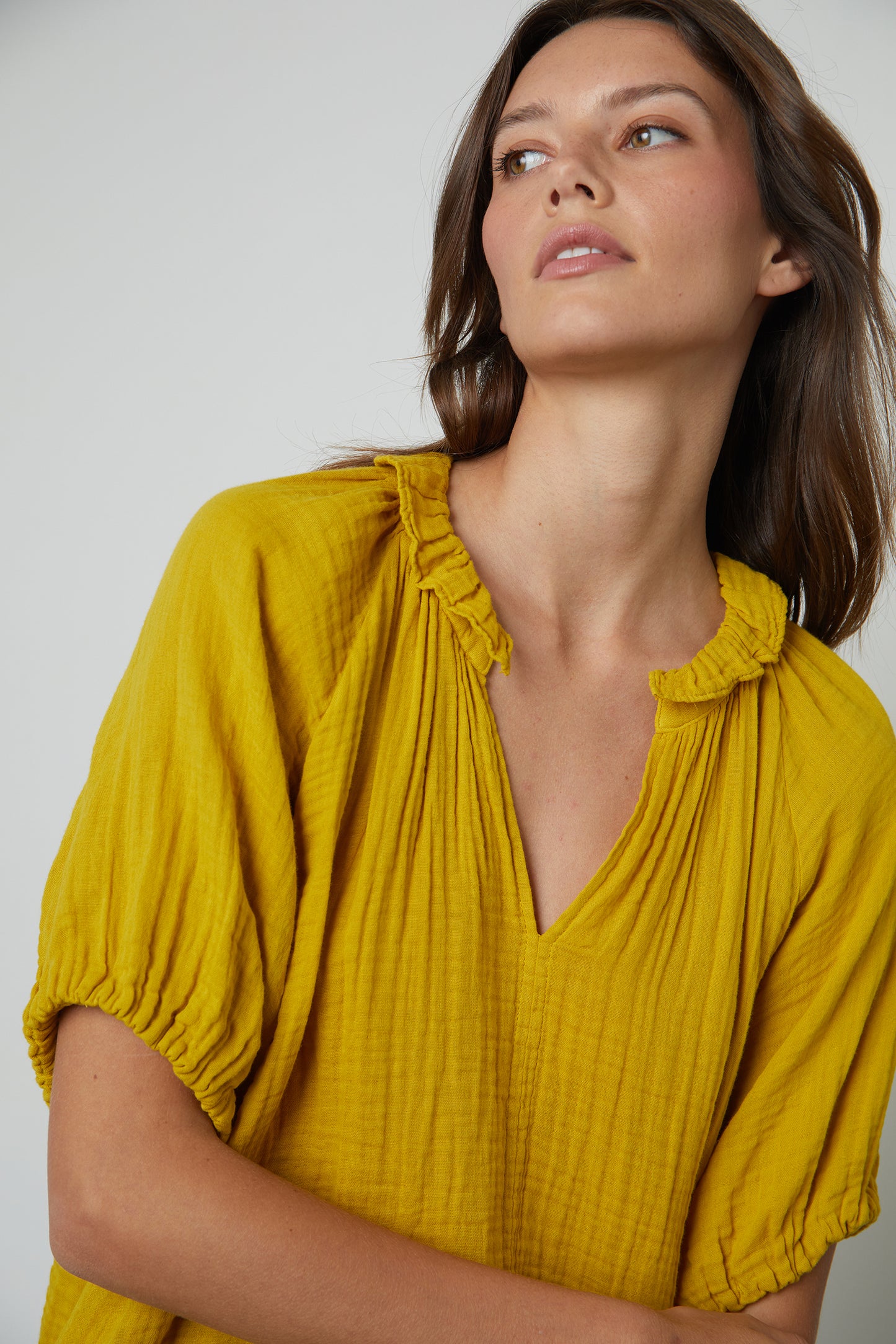 ANNETTE COTTON GAUZE TOP IN LUNA