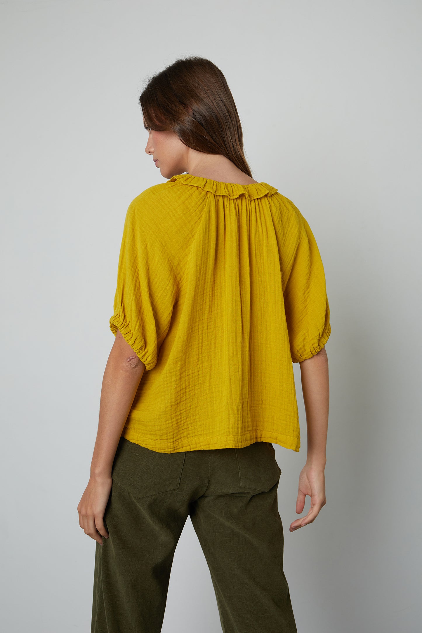 ANNETTE COTTON GAUZE TOP IN LUNA