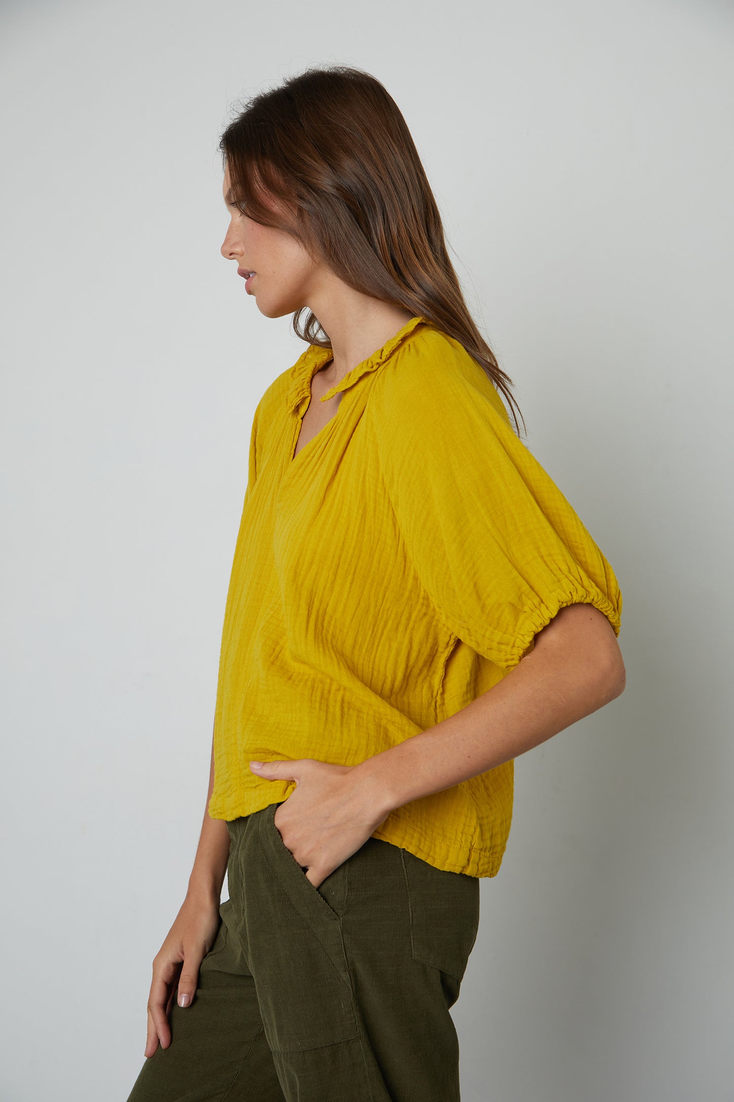 ANNETTE COTTON GAUZE TOP IN LUNA