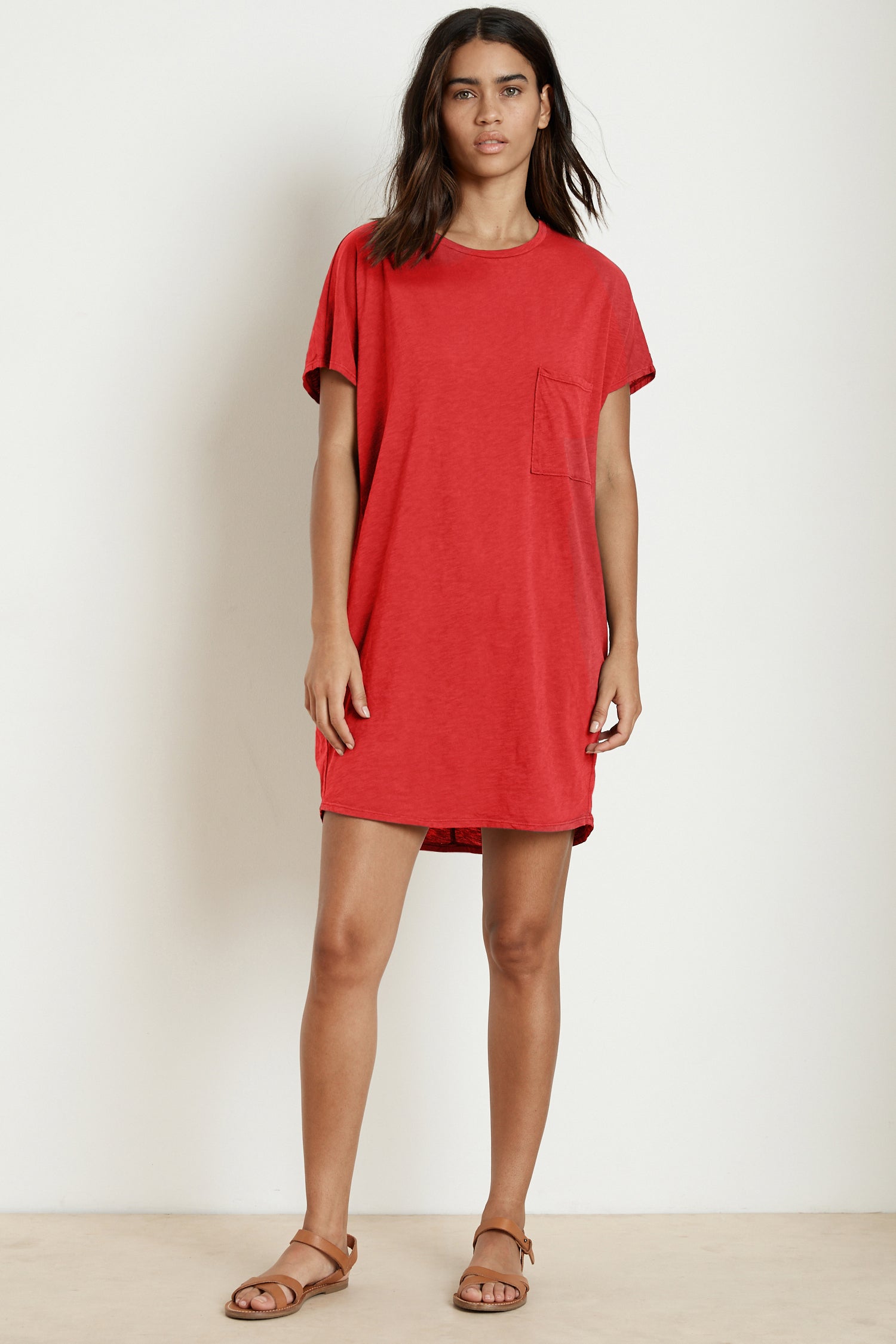 Long red outlet t shirt dress