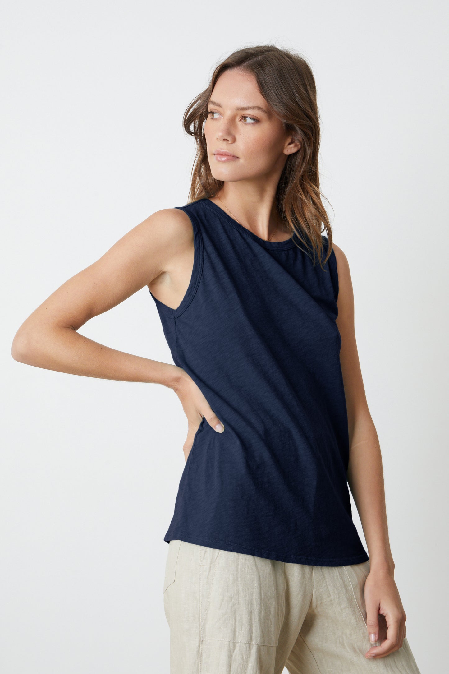 TAURUS COTTON SLUB TOP IN INK