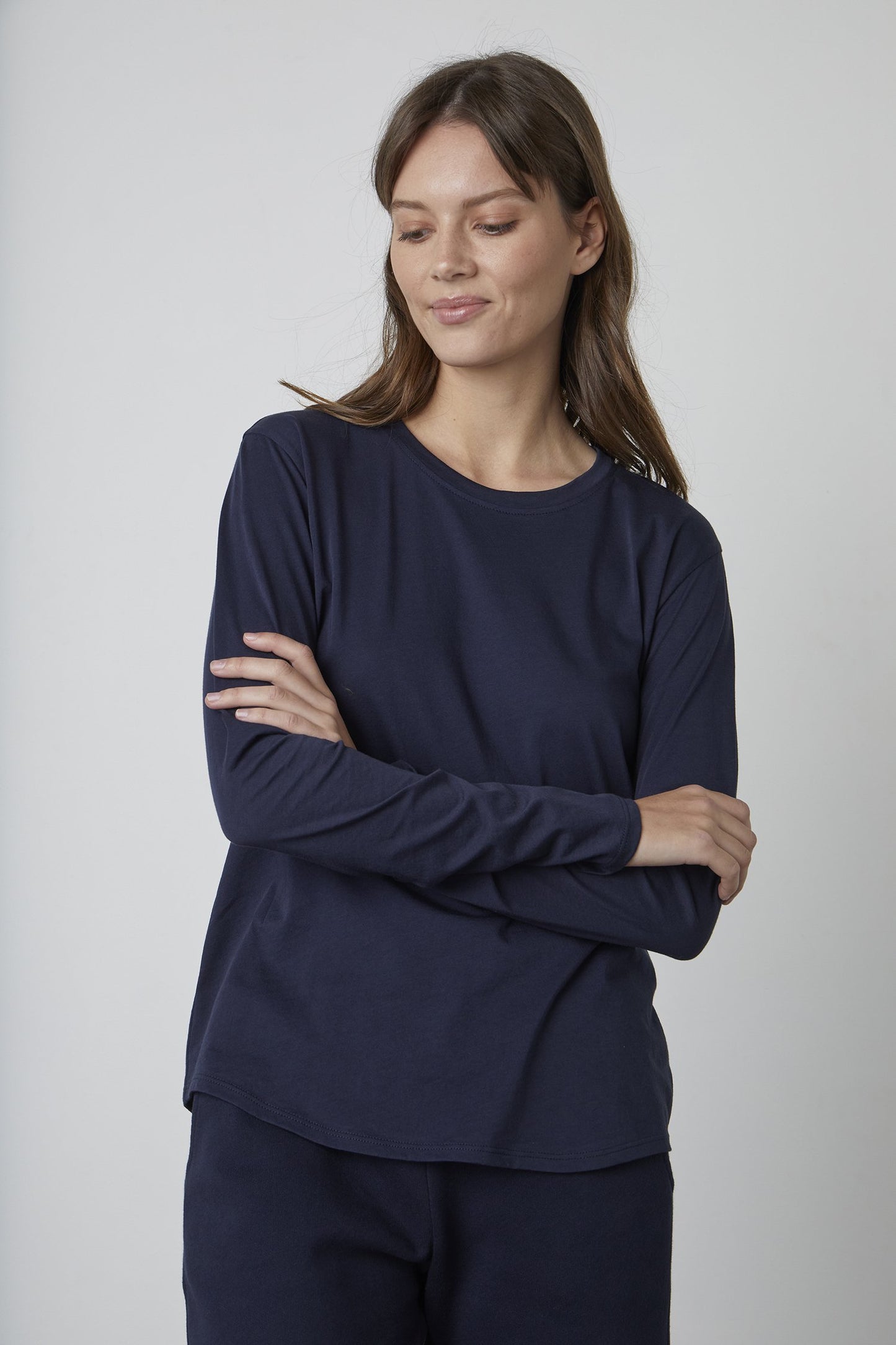 DANIELA WHISPER COTTON T-SHIRT IN NAVY