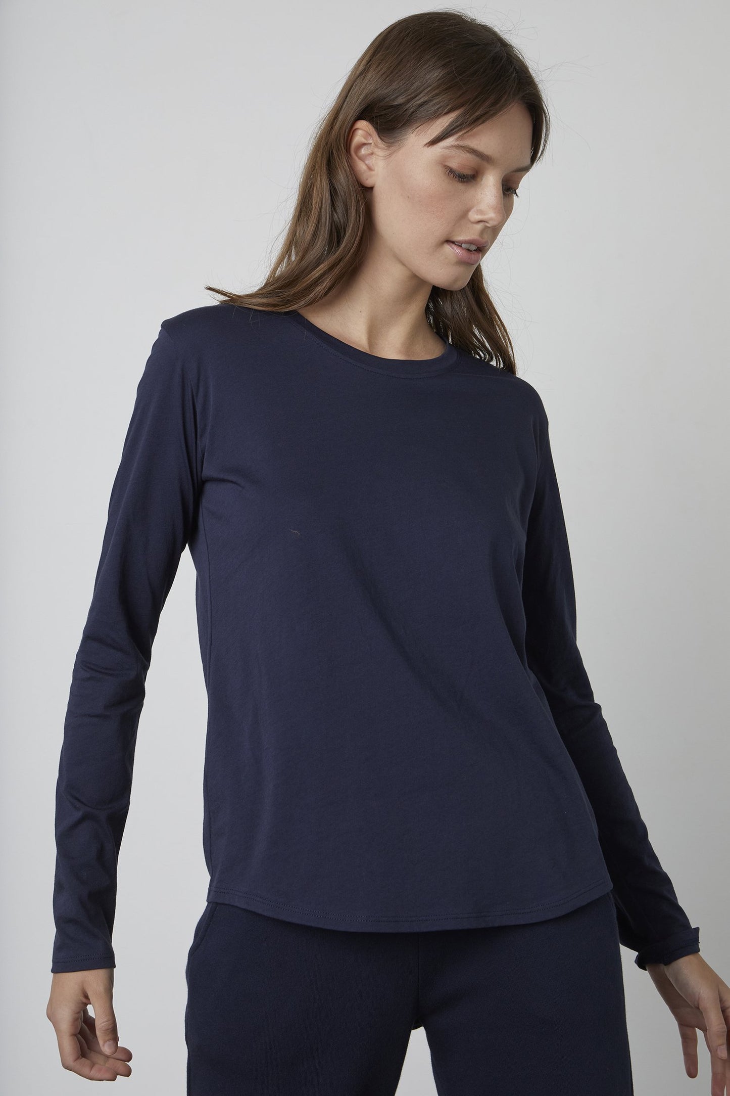 DANIELA WHISPER COTTON T-SHIRT IN NAVY