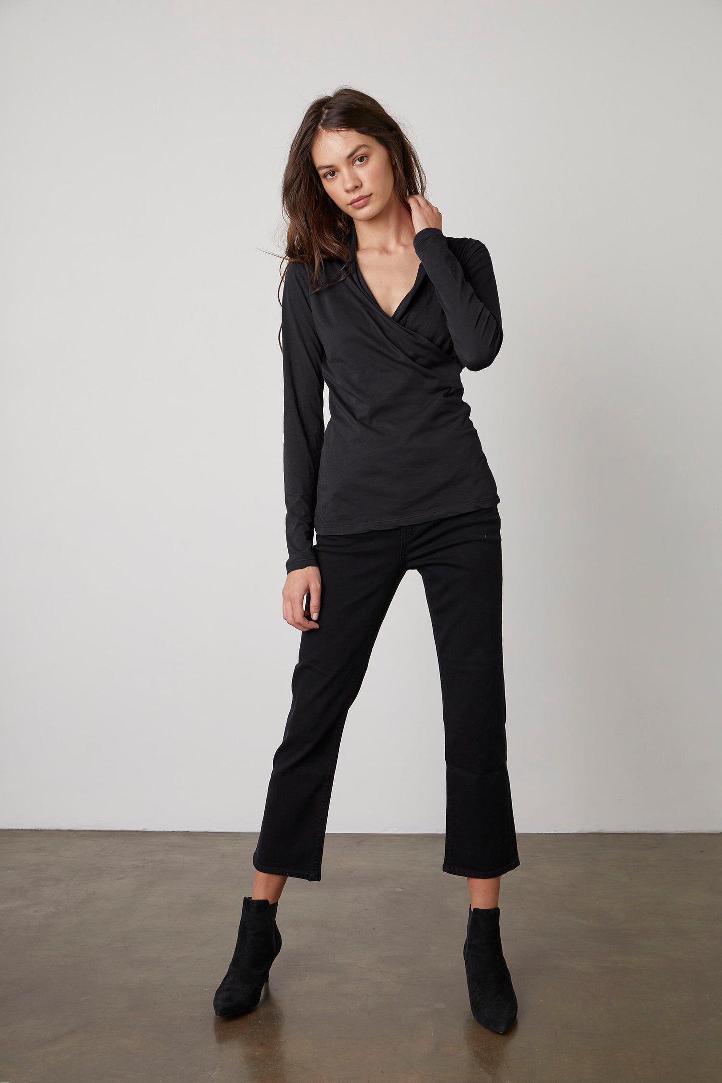 MERI GAUZY WHISPER TOP IN BLACK