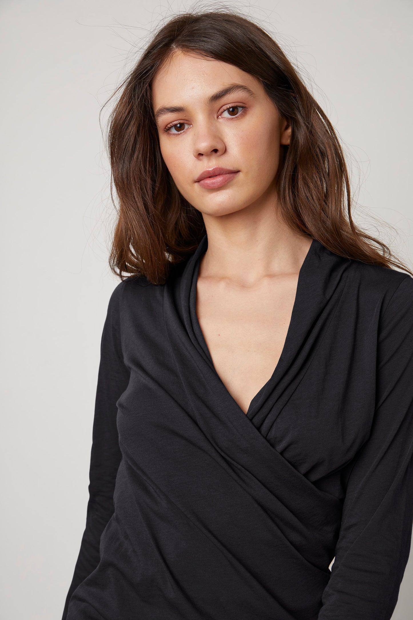 MERI GAUZY WHISPER TOP IN BLACK