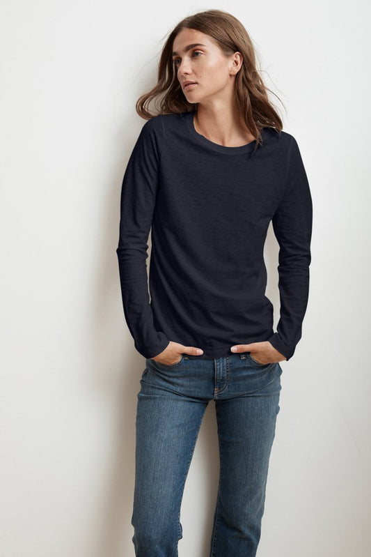 LIZ CITY COTTON SLUB T-SHIRT IN INK
