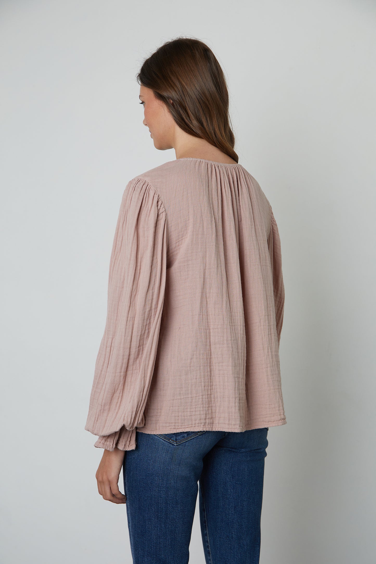 MAY COTTON GAUZE TOP IN ROSEGOLD