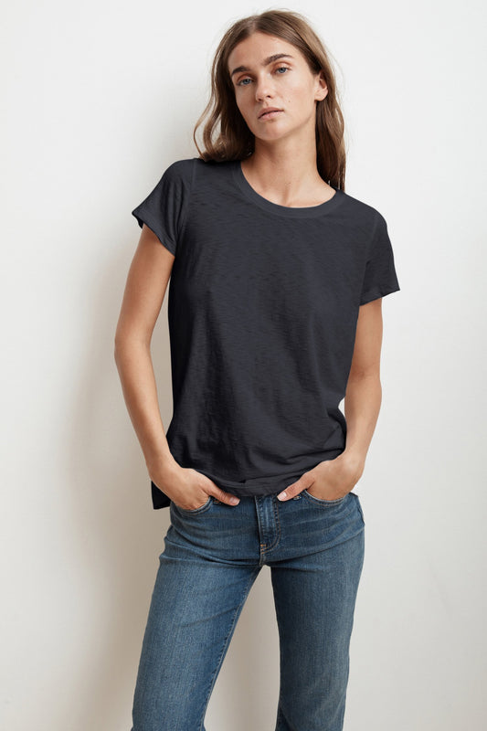 TRESSA COTTON SLUB T-SHIRT IN INK