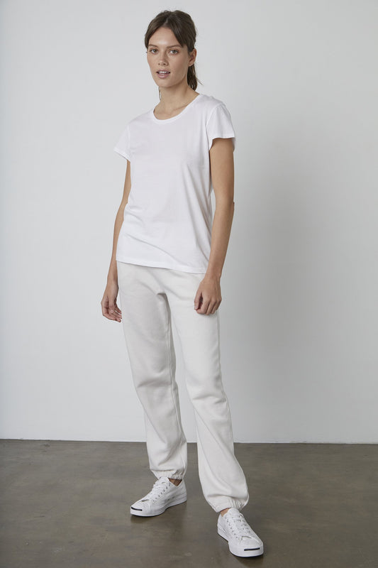 TRISHA WHISPER COTTON T-SHIRT IN WHITE