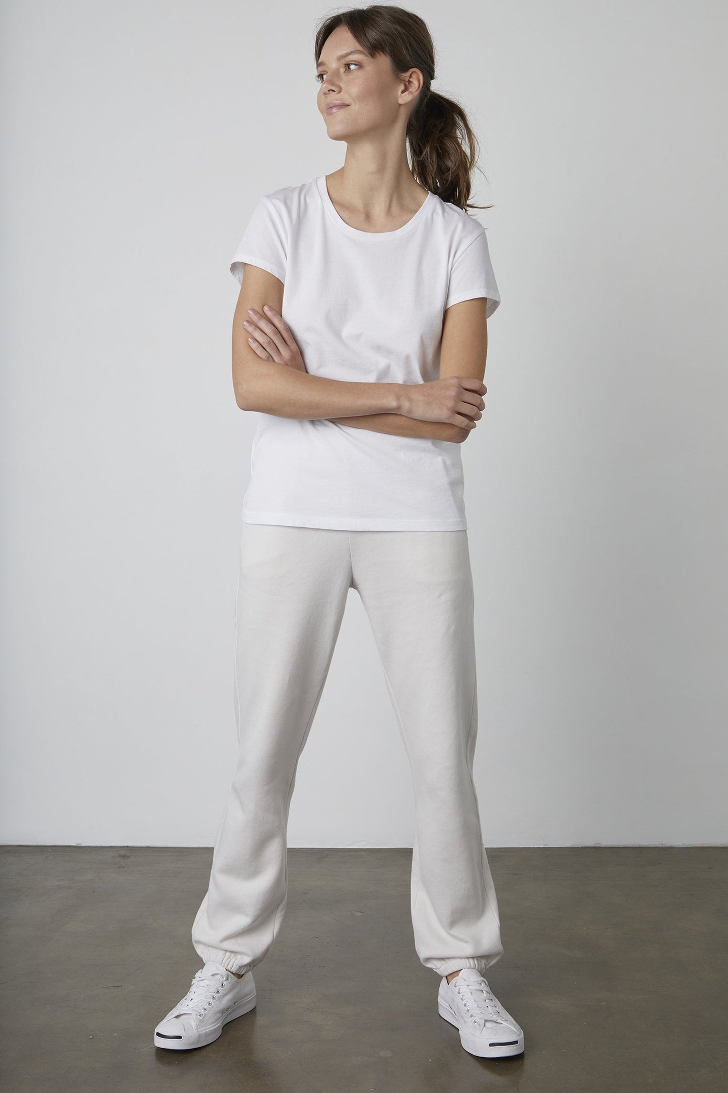 TRISHA WHISPER COTTON T-SHIRT IN WHITE