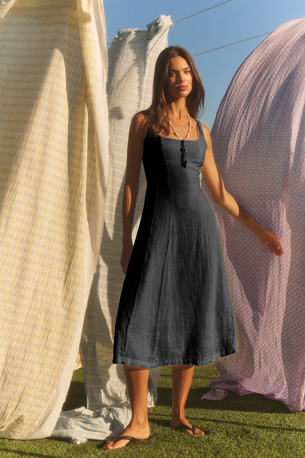 AUSTEN LINEN DRESS IN BLACK