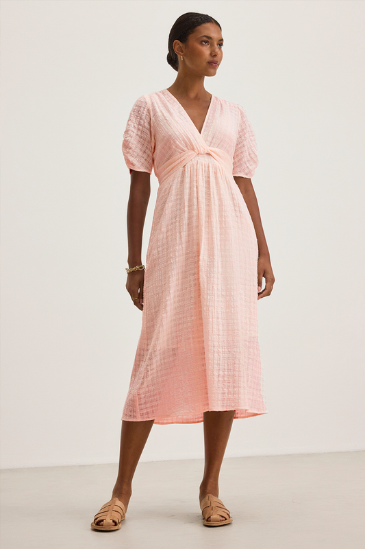 ELOISE TEXTURED COTTON GAUZE DRESS IN CORSET