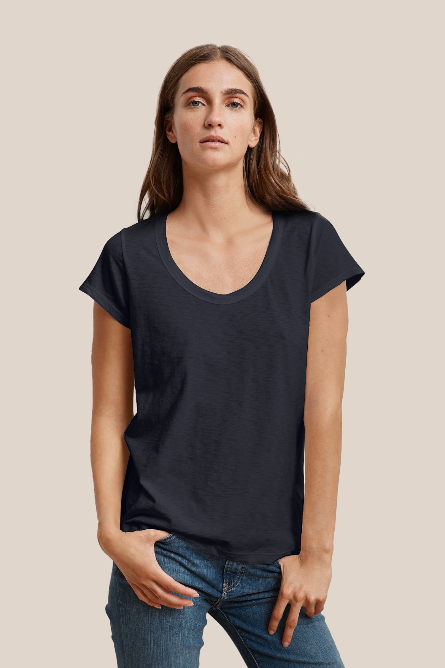 KATIE CITY COTTON SLUB T SHIRT INK