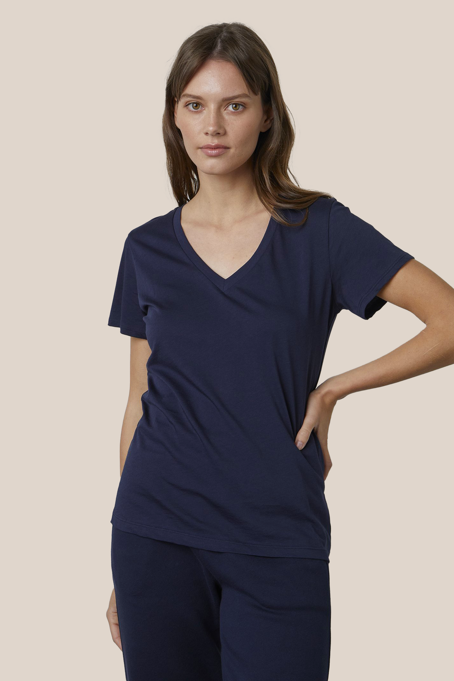 SUSAN WHISPER COTTON T-SHIRT IN NAVY