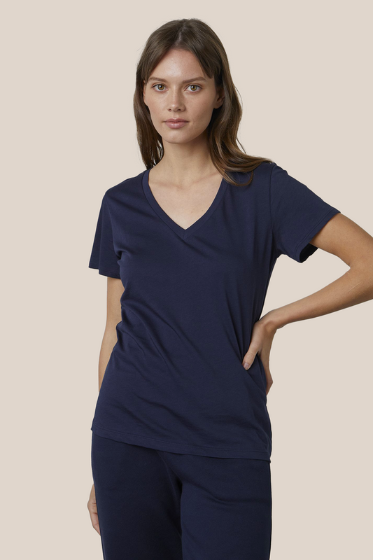 SUSAN WHISPER COTTON T-SHIRT IN NAVY