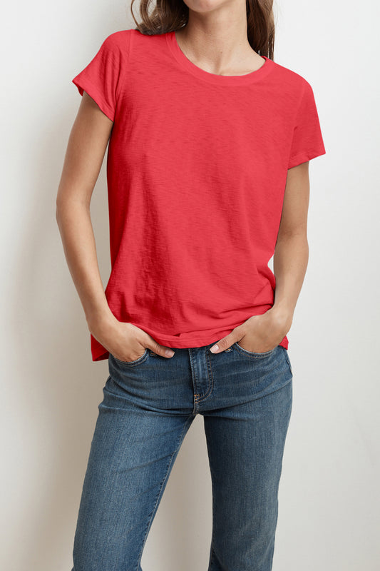 TRESSA COTTON SLUB T-SHIRT IN BOA