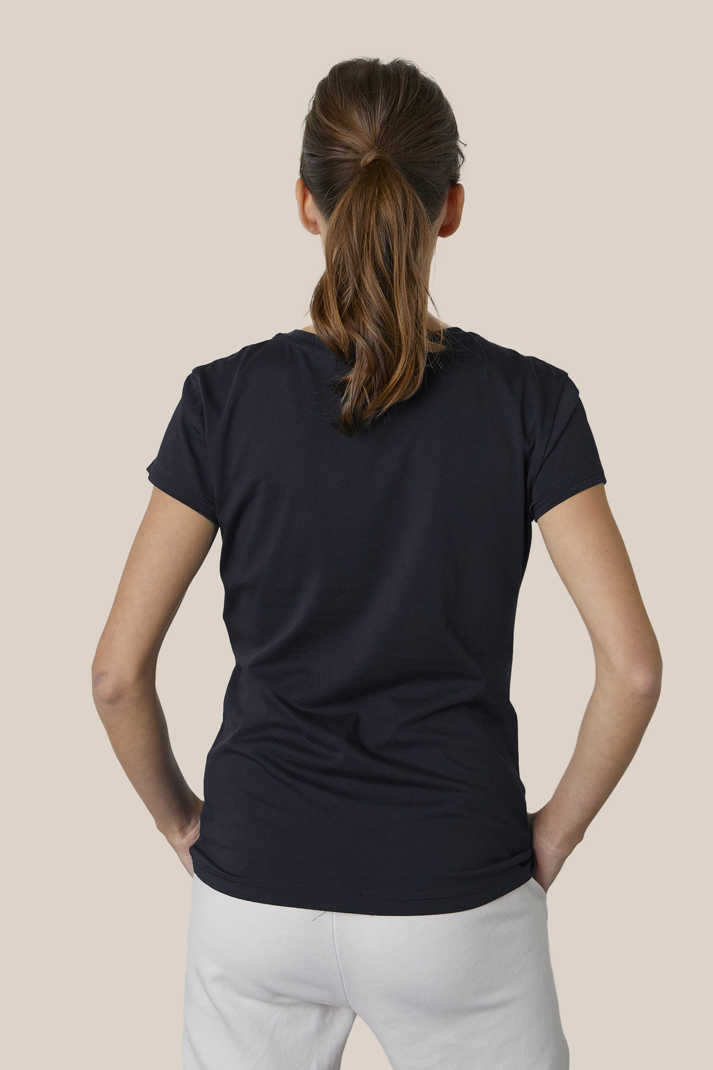 TRISHA WHISPER COTTON T-SHIRT IN BLACK