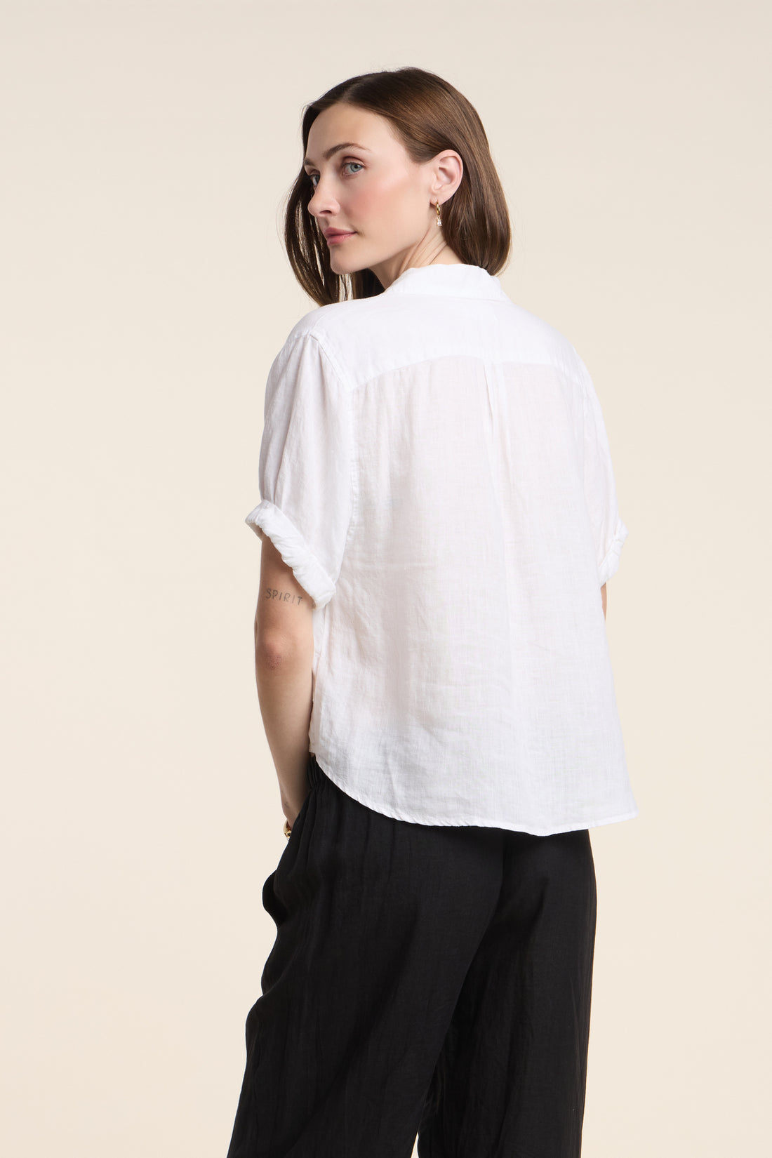 VIVICA LINEN TOP IN WHITE
