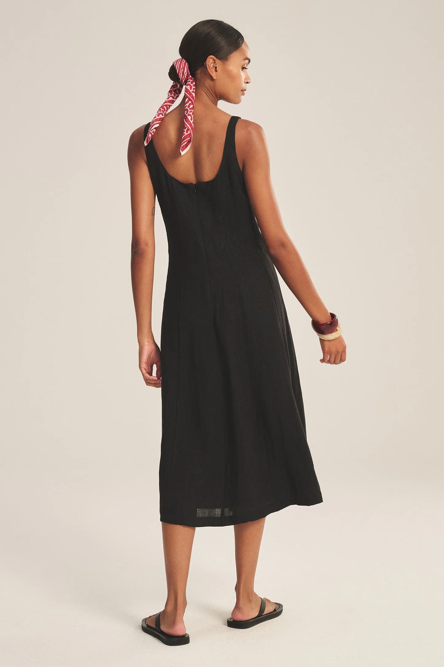 AUSTEN LINEN DRESS IN BLACK