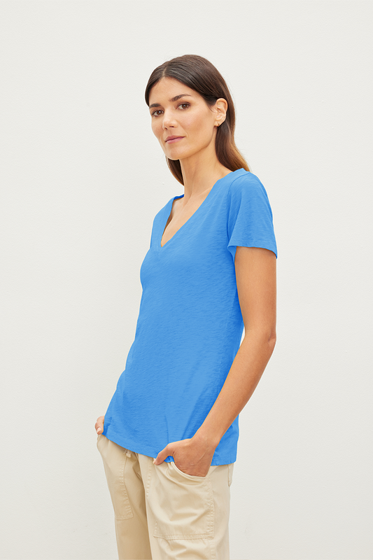 LILITH COTTON SLUB T-SHIRT IN MARINE