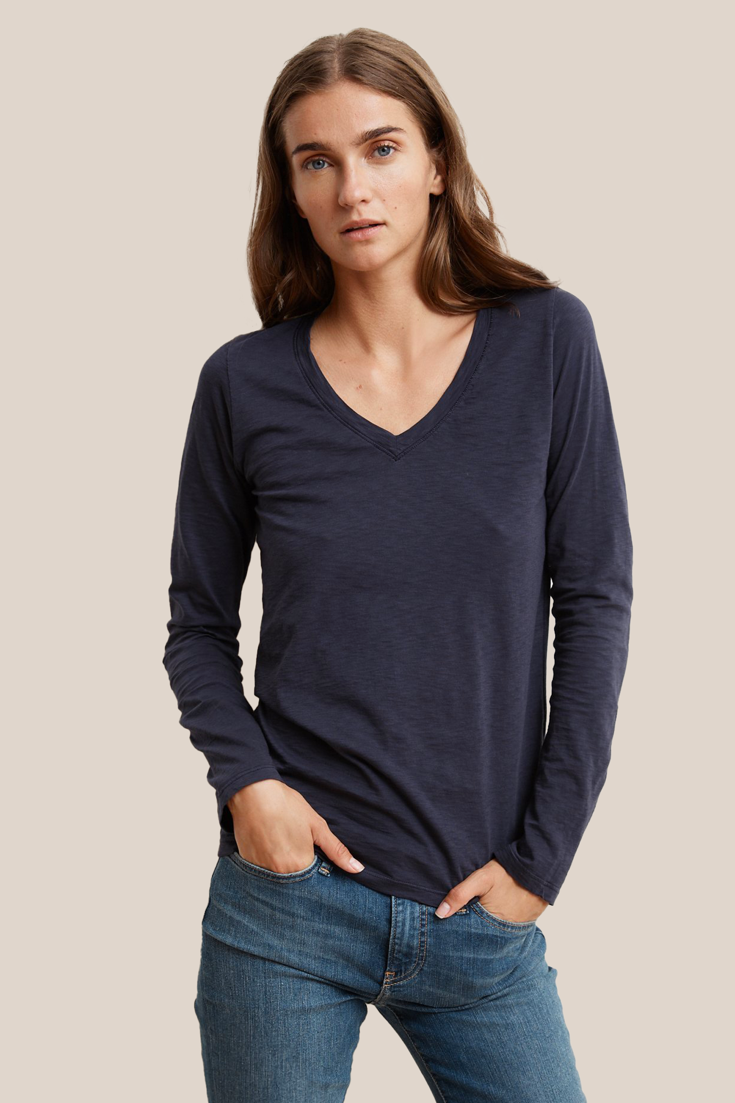 BRIDGET CITY COTTON SLUB T SHIRT INK