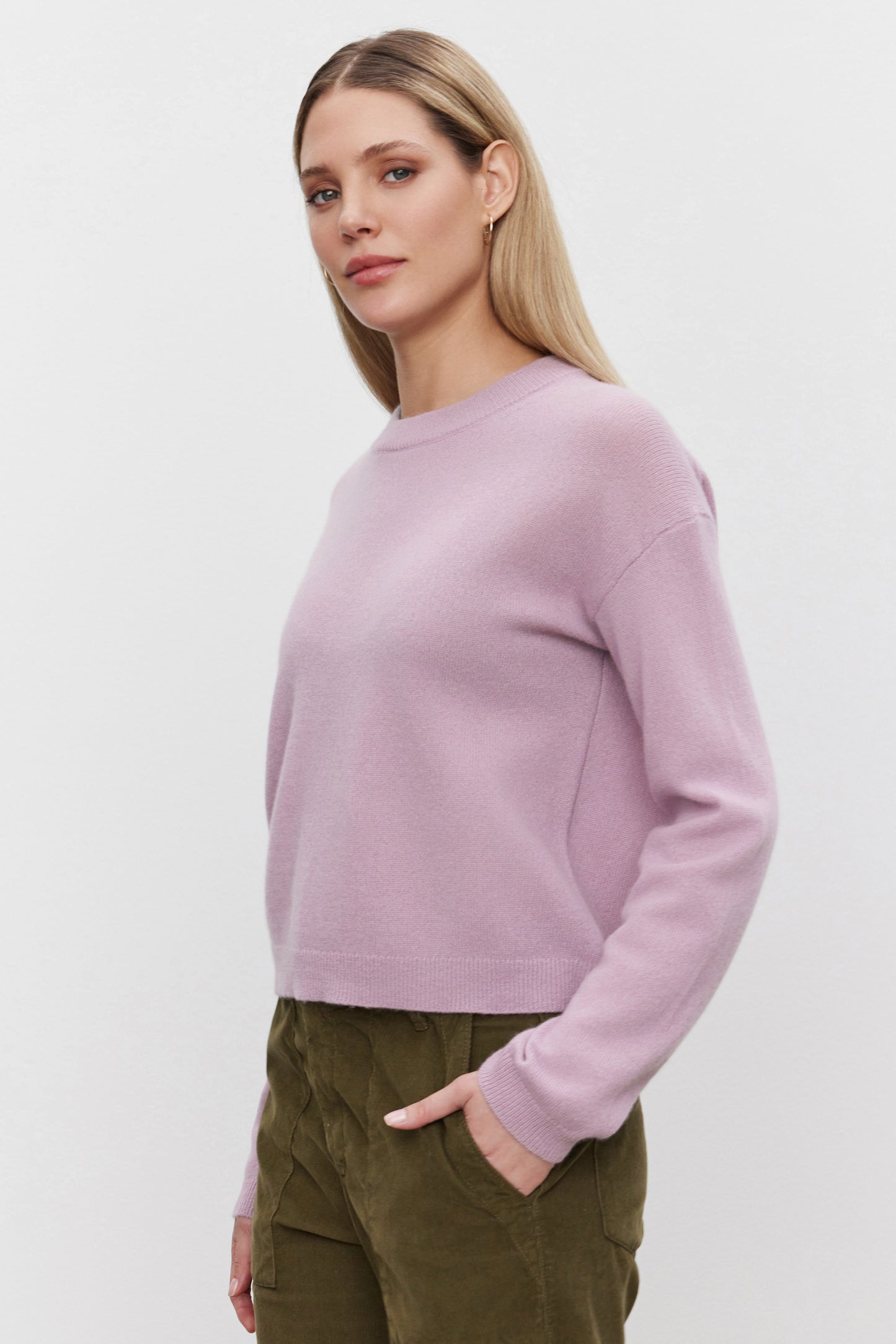 BROOKLYN CASHMERE SWEATER IN MAUVE