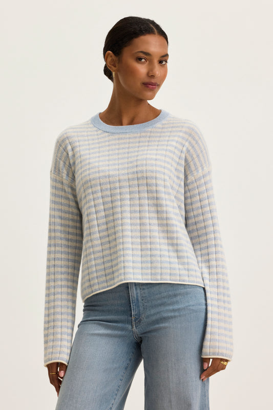 MONICA CASHMERE SWEATER IN ICE