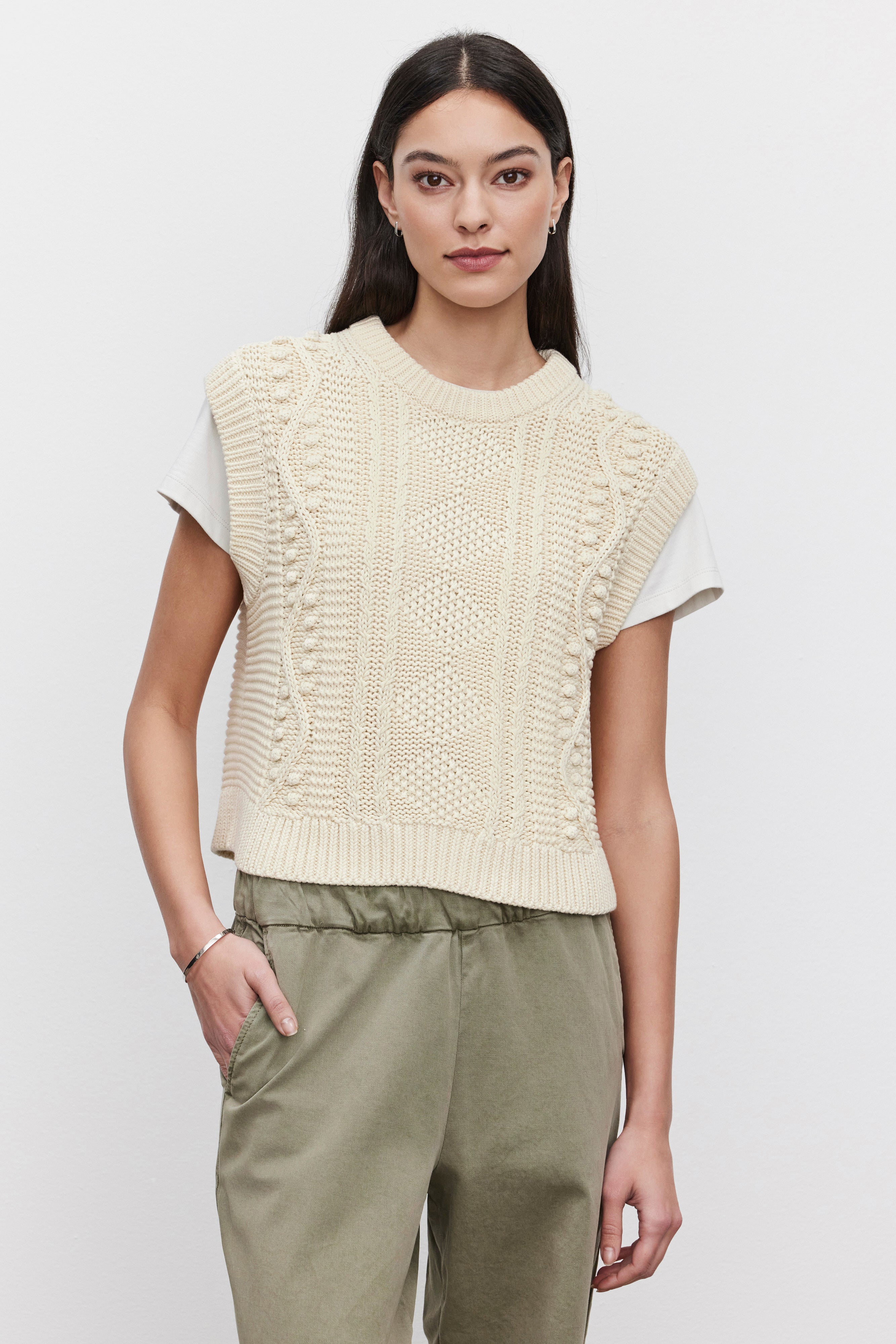 Ivory sweater vest best sale