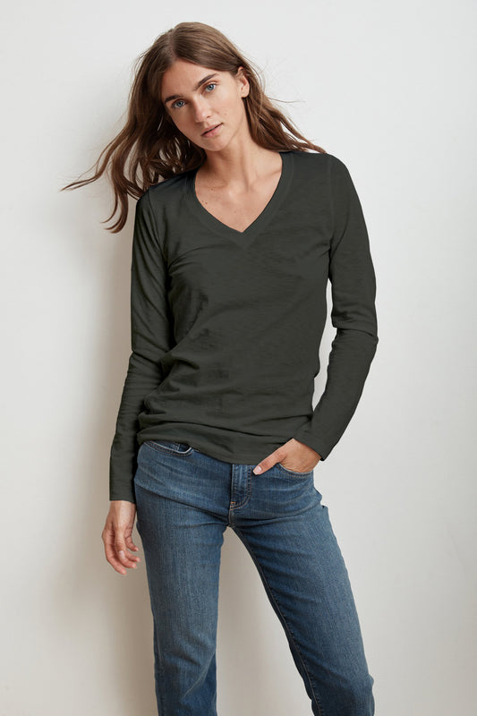 BRIDGET CITY COTTON SLUB TEE IN CIRRUS