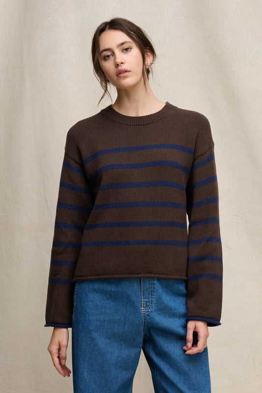 LUCIA SWEATER IN ESPRESSO/MARIN