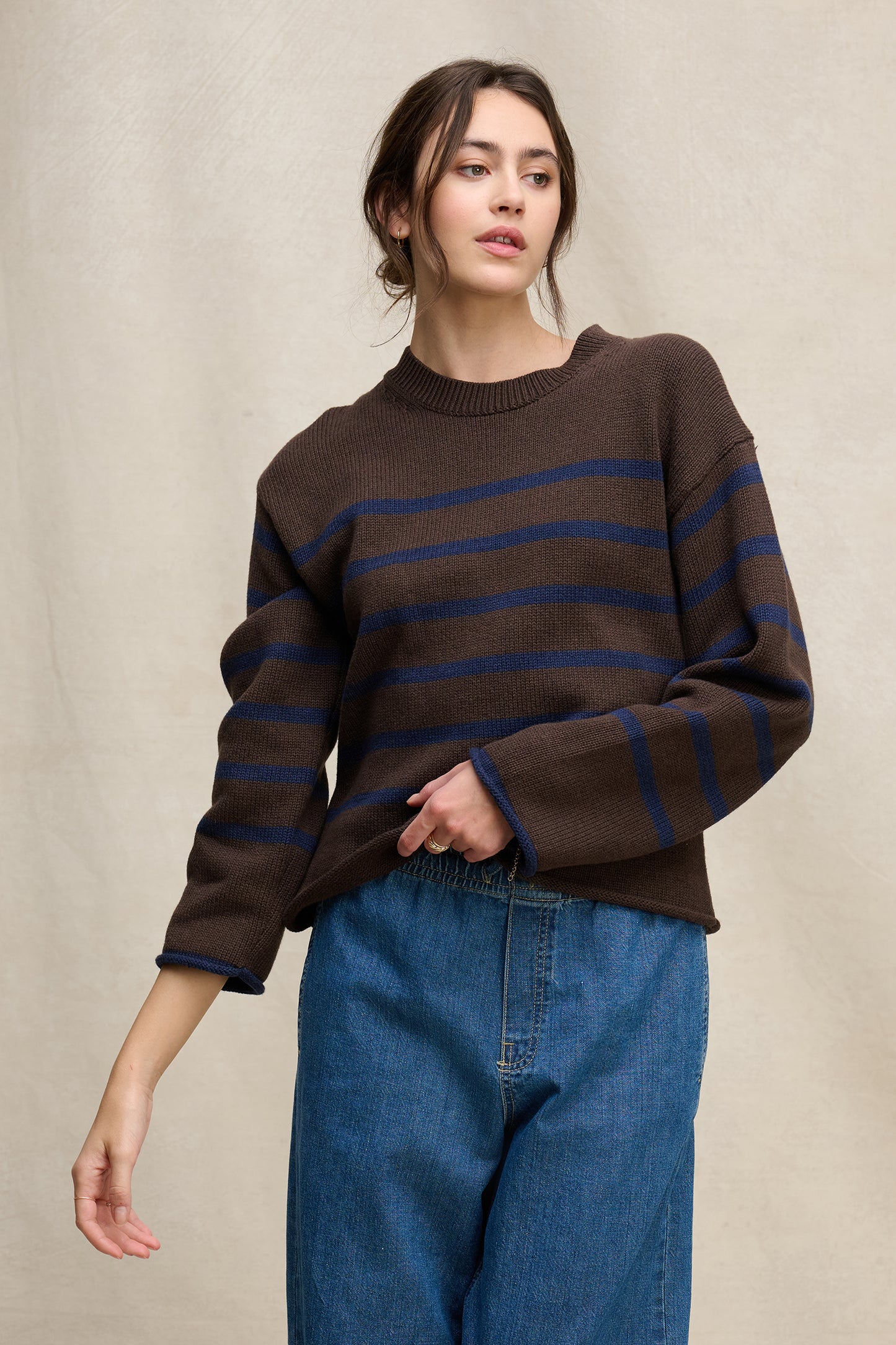 LUCIA SWEATER IN ESPRESSO/MARIN