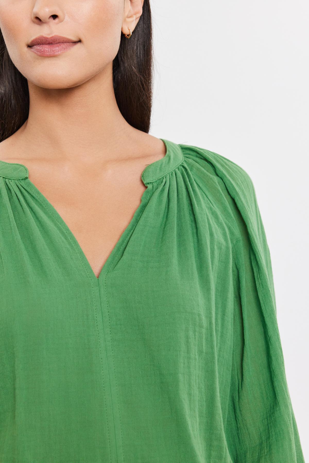 DENICE COTTON GAUZE TOP IN GRASS