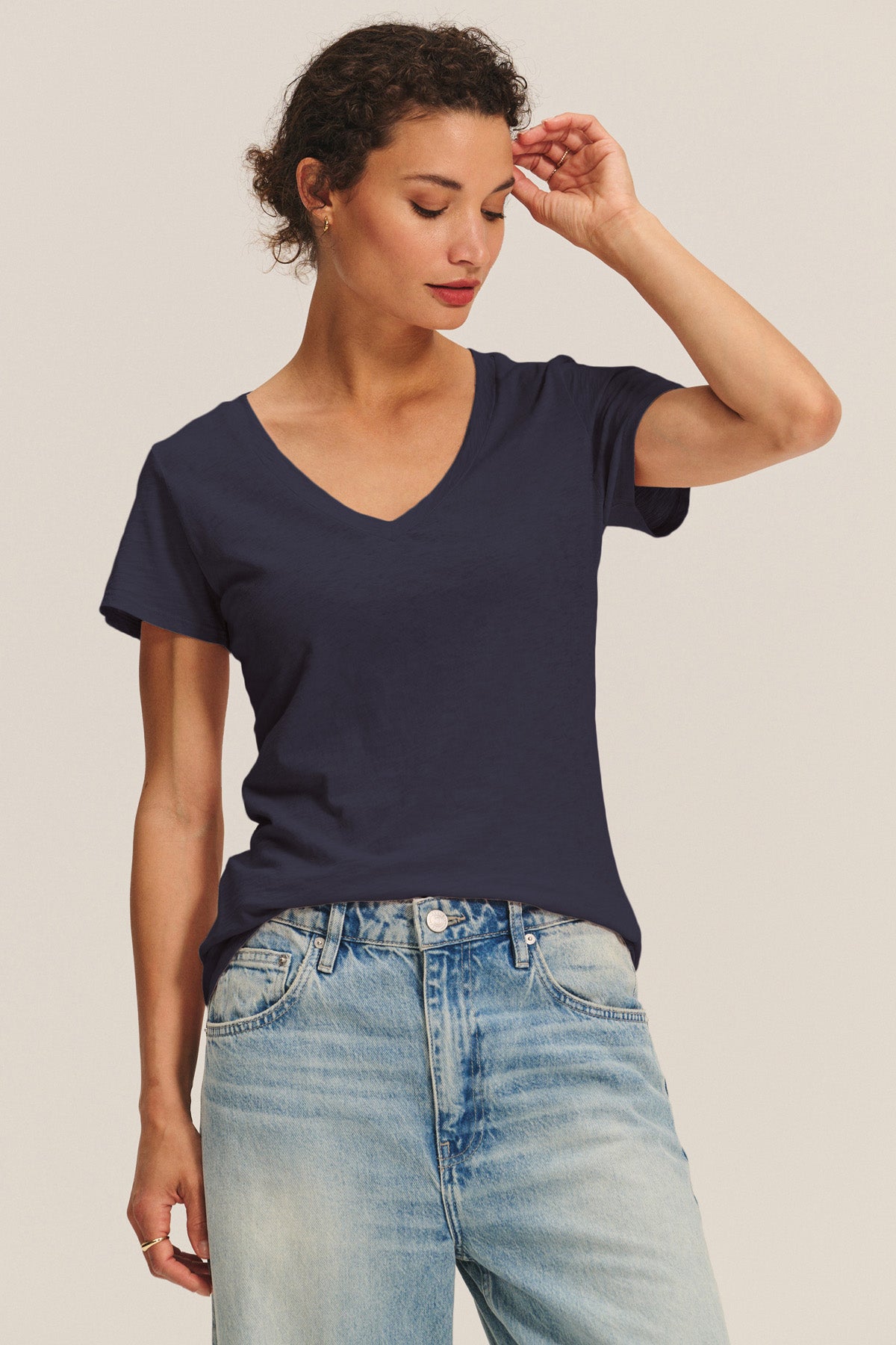 LILITH COTTON SLUB T-SHIRT IN MARINE