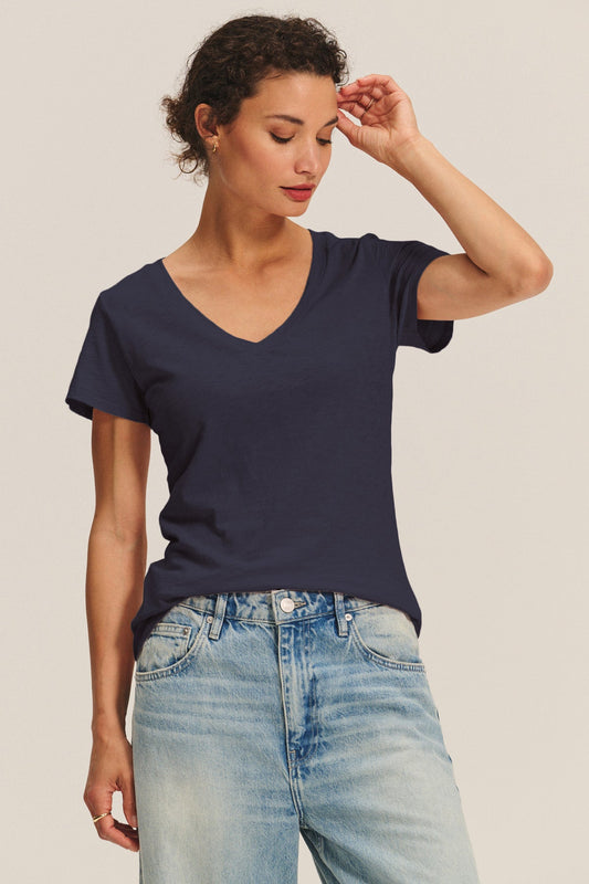 LILITH COTTON SLUB T-SHIRT IN MARINE