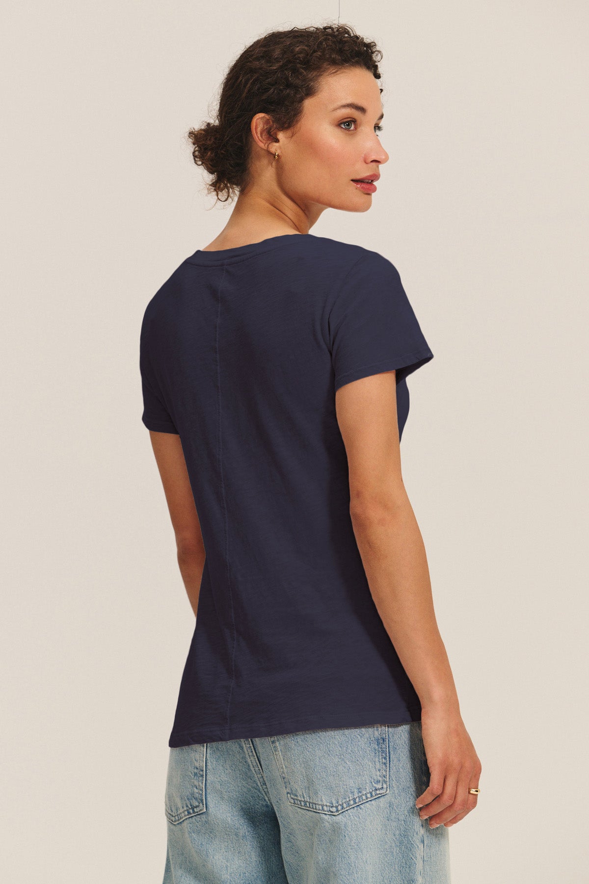 LILITH COTTON SLUB T-SHIRT IN MARINE