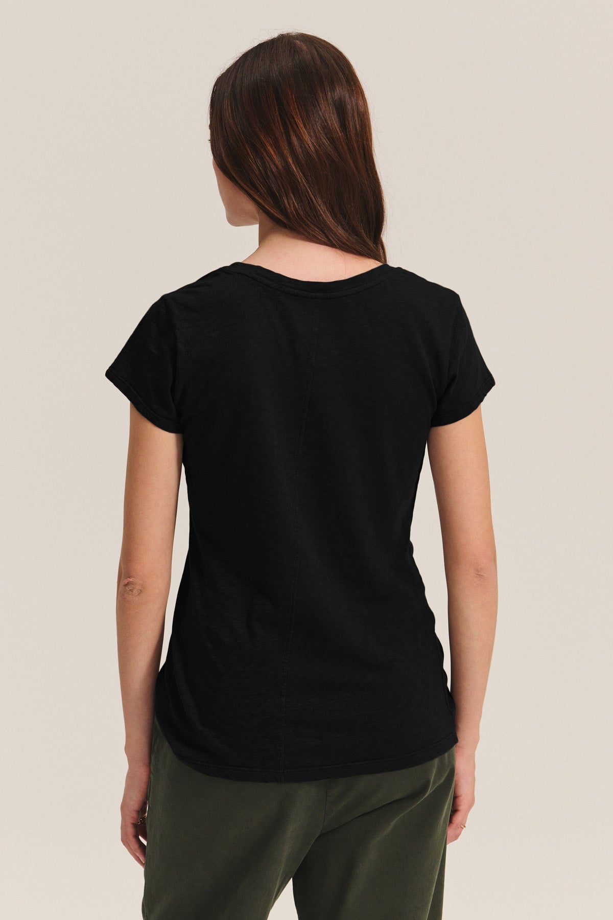 ODELIA COTTON CREW NECK T-SHIRT IN BLACK