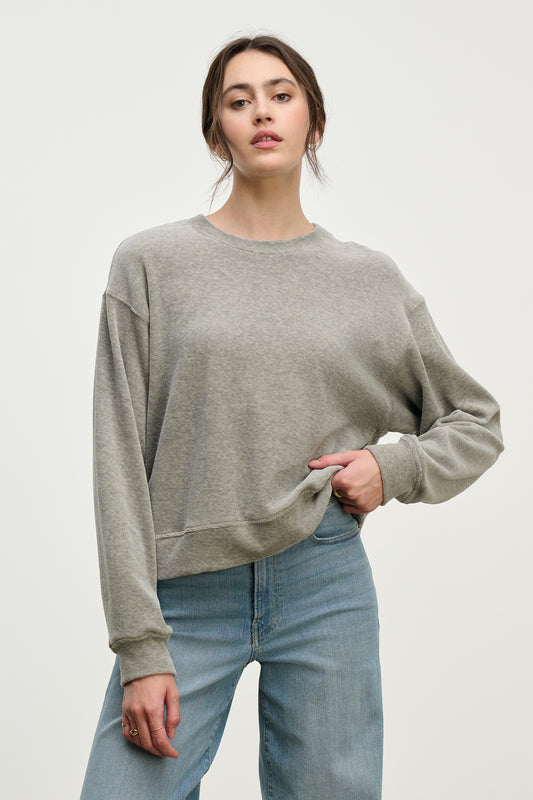 HALIMA SWEATER IN HEATHER GREY