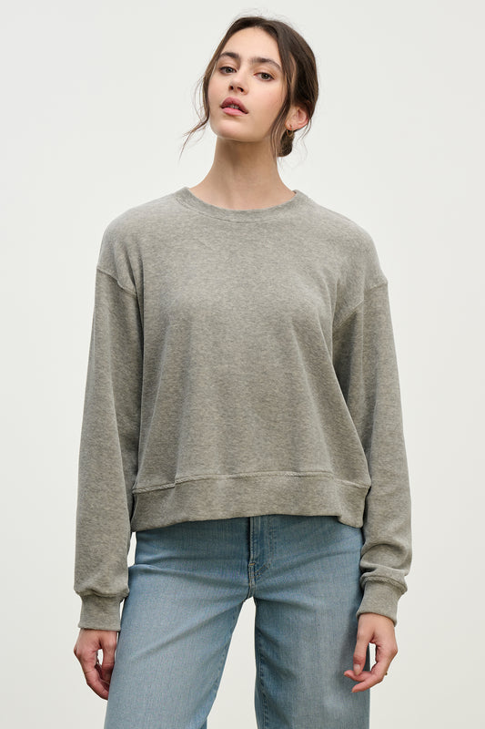 HALIMA SWEATER IN HEATHER GREY
