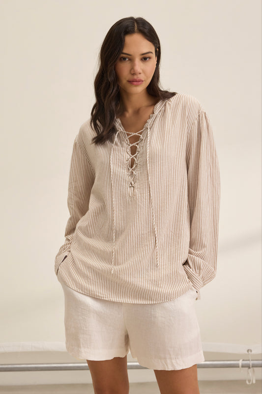DEARA TOP IN OATMEAL
