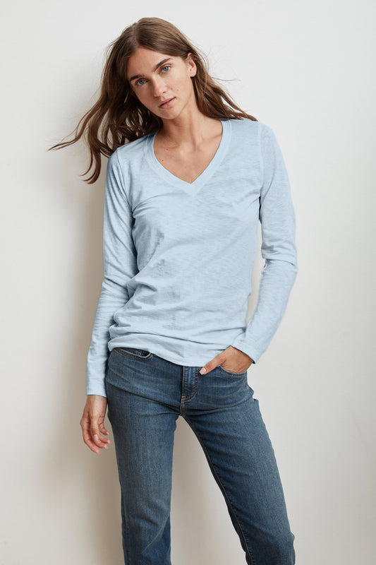 BRIDGET CITY COTTON SLUB TEE IN ATLAS