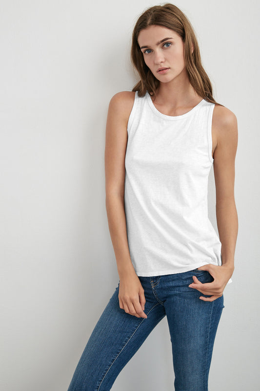HARDY COTTON SLUB TOP IN WHITE