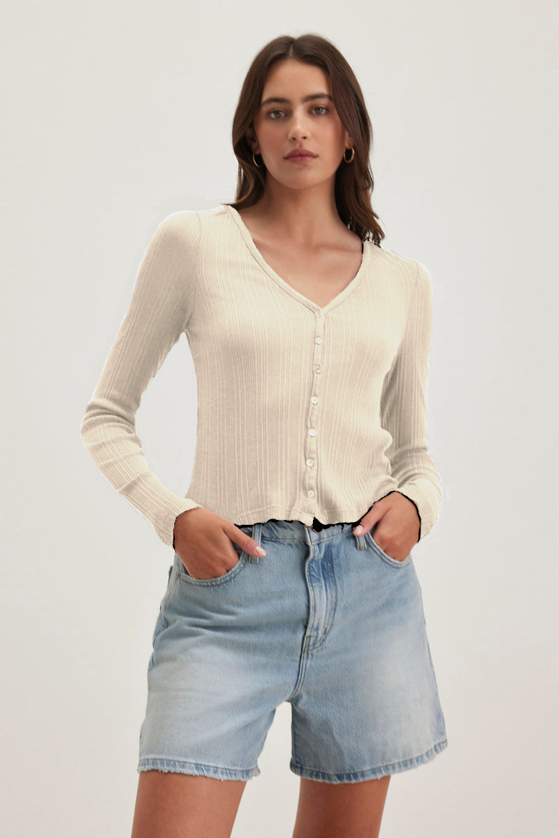 Drew Cardigan in Pearl
