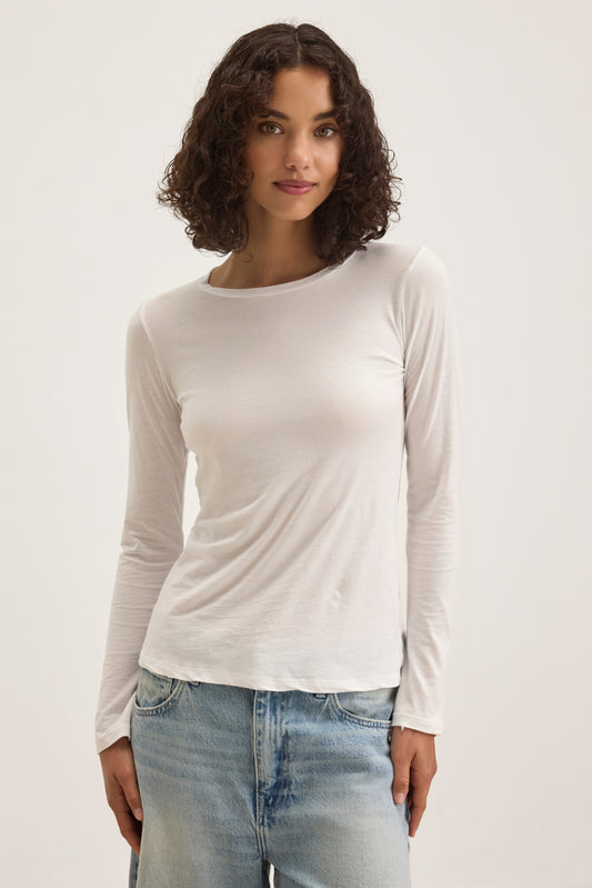 ZOFINA WHISPER CLASSIC TEE IN WHITE
